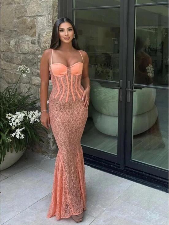 HOUSE OF CB Dresses & Skirts - House Of Cb Cordelia Lace-Embroidered Corset Maxi Dress